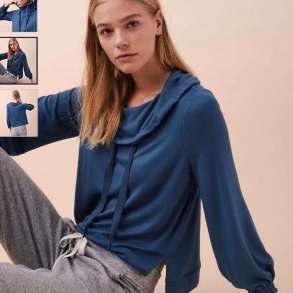 Teal Lou & Grey Cowl Neck Sweater